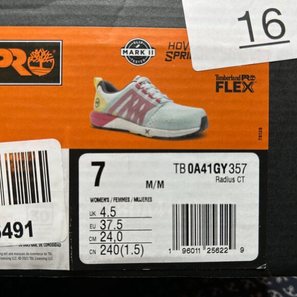 Timberland PRO Flex Radius CT Lace Up Shoes Multicolor A41GY Women's 7M - Picture 11 of 11